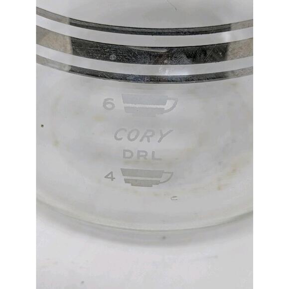 Vintage Cory DRL Glass Coffee Pot Bottom Carafe with Bakelite Lid & Handle - Picture 3 of 7
